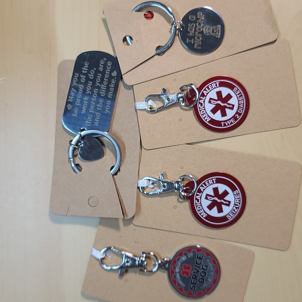 2 for $10 BOGO  Key Chain - Purse Charm- Medical Alert - Service Dog -Pick 2